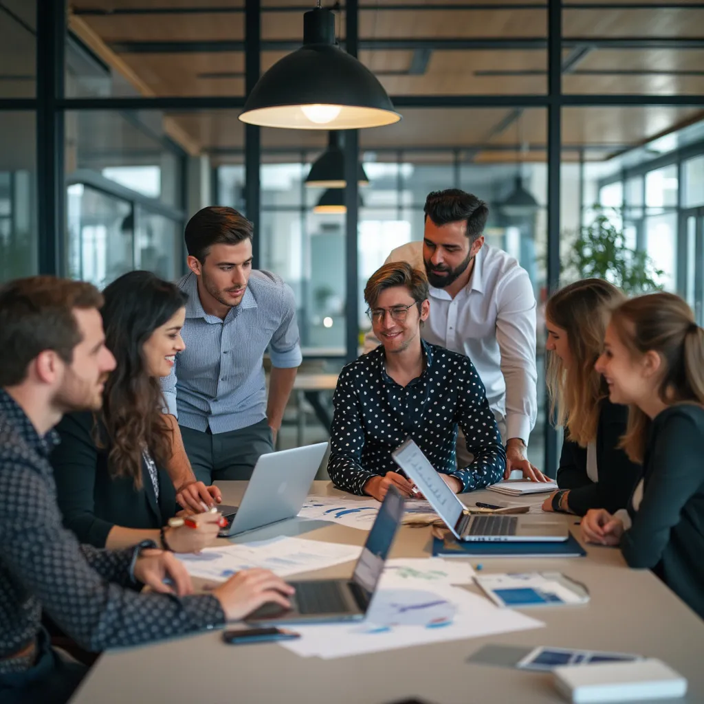 Equipo de consultores financieros en una reunión estratégica en Buenos Aires