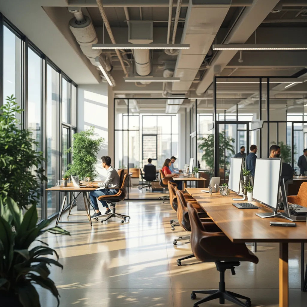 Interior de oficina de consultoría financiera moderna en Argentina